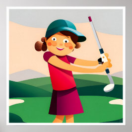 Poster Junior Girls Golf Art Print