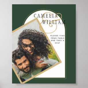 Poster JUNIPER GREEN GOLD PHOTO Wedding INVITE