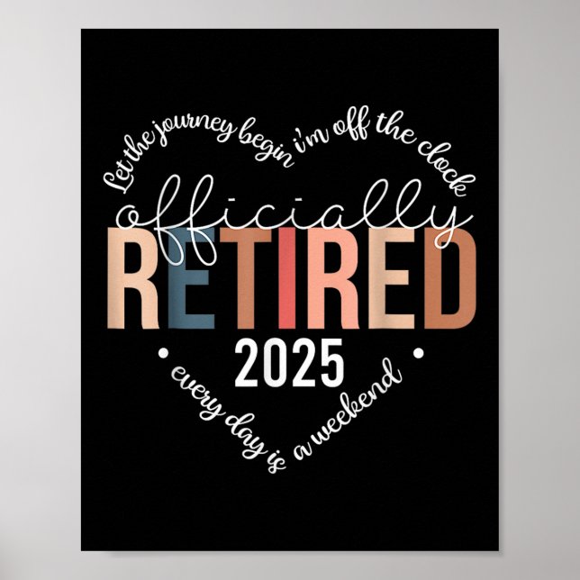 Poster Jupe Coeur Officiellement Retraitée 2025 Pour Femm (Devant)