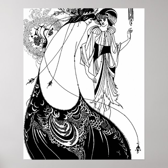 Poster Jupe Peacock Beardsley Nouveau (Devant)