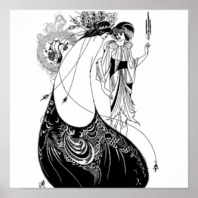 Poster Jupe Peacock Beardsley Nouveau (Devant)