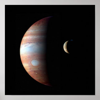 Poster Jupiter Géant Gaz Planète & Io Galilée Lune