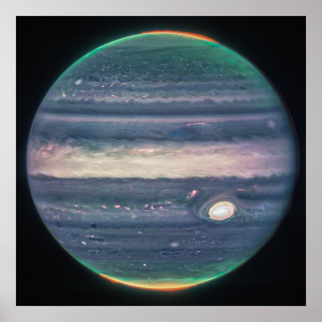 Poster Jupiter Neon Glows | NIRCam | JWST (Devant)
