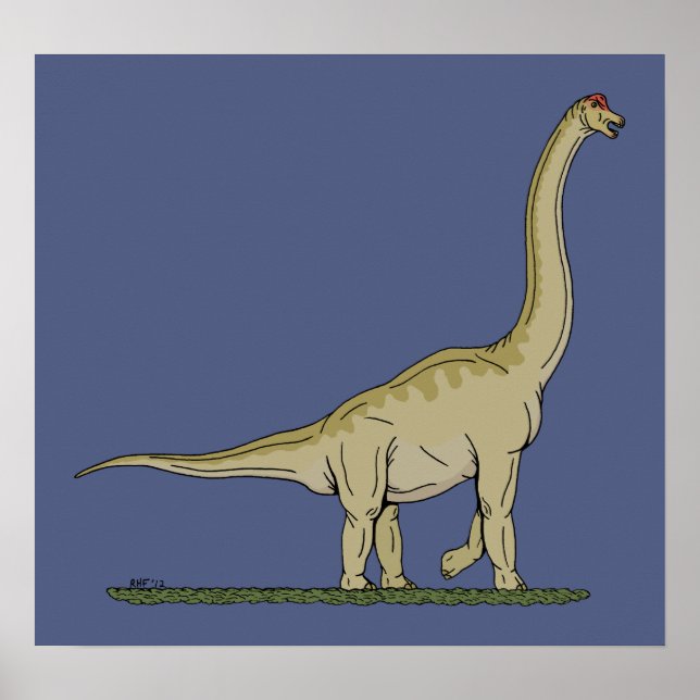 Poster Jurassique Dinosaure Brachiosaurus (Devant)