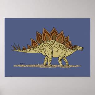 Poster Jurassique Dinosaure Stegosaurus