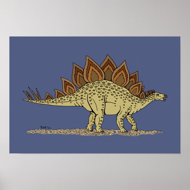 Poster Jurassique Dinosaure Stegosaurus (Devant)