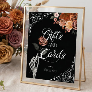 Poster Jusqu'à la mort Signe de fleurs gothiques d'automn