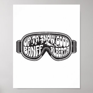 Poster Jusqu'À La Neige Bon Banff Alberta Ski Goggings