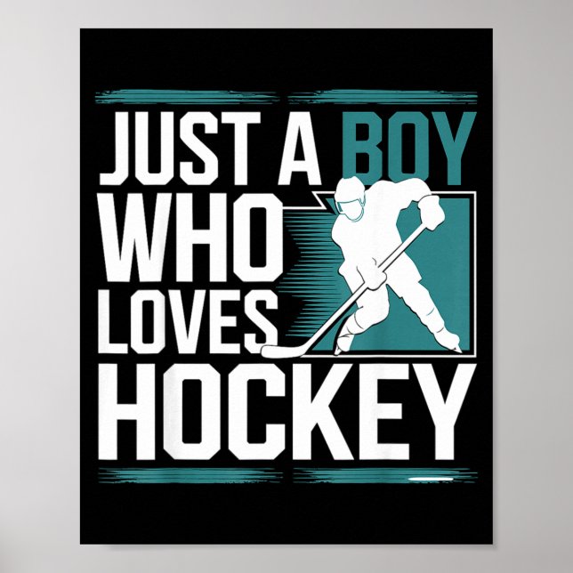 Poster Just A Boy Who Loves Hockey  (Devant)