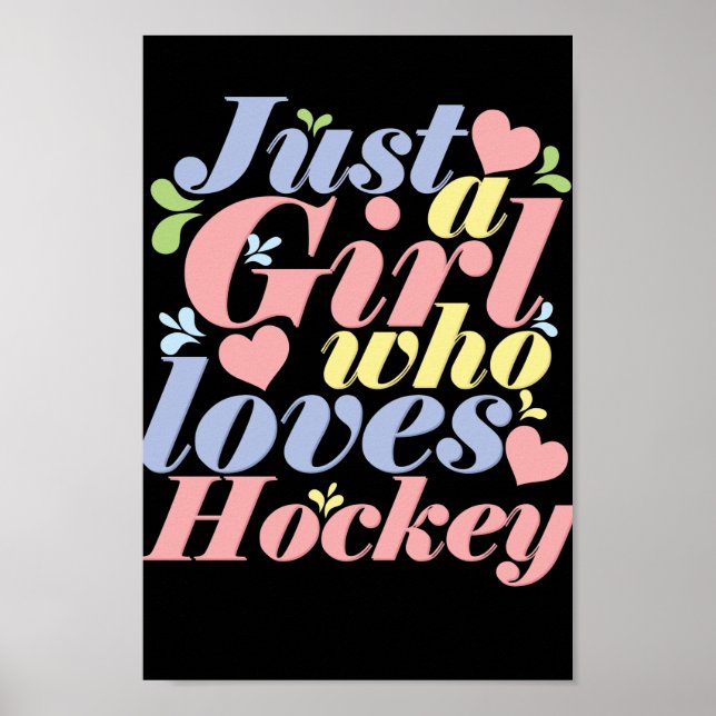 Poster Just a girl loves hockey (Devant)
