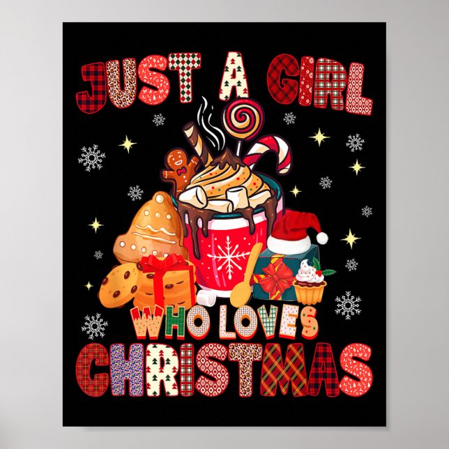 Poster Just A Girl Who Loves Christmas Hot Cocoa Lover Xm (Devant)