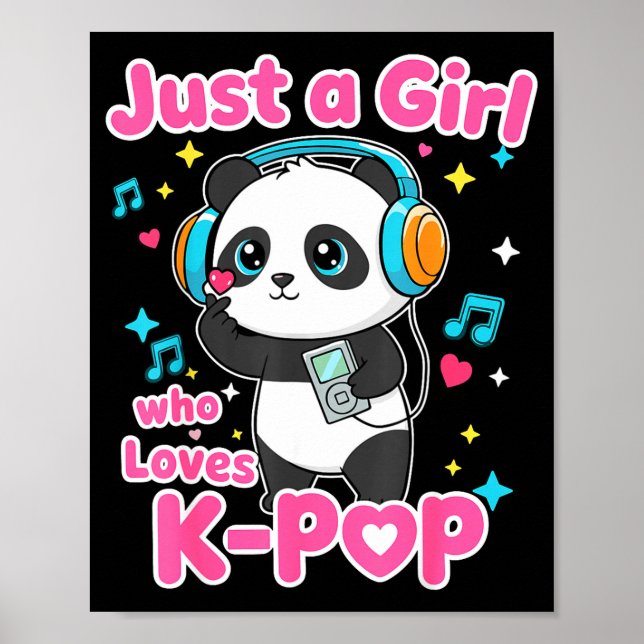 Poster Just A Girl Who Loves K-p Cute Panda  (Devant)