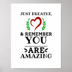 Poster Just Breathe - Motivationnel, Inspiration