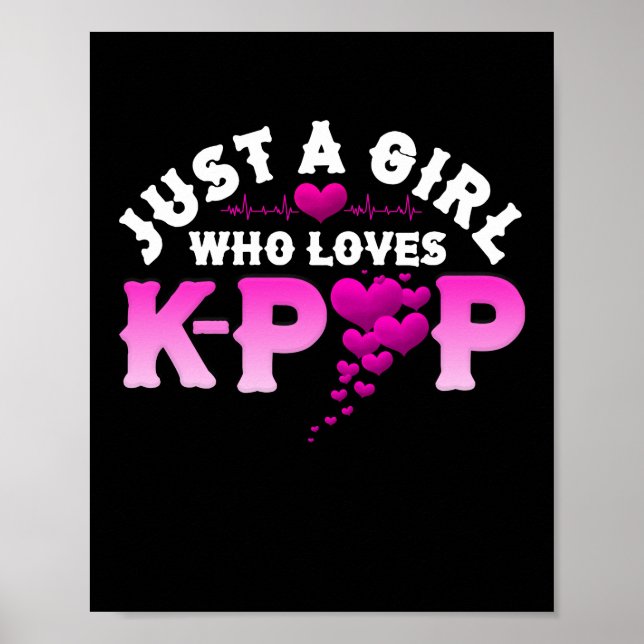 Poster Just Girl Who Loves K-pop Finger Heart (Devant)