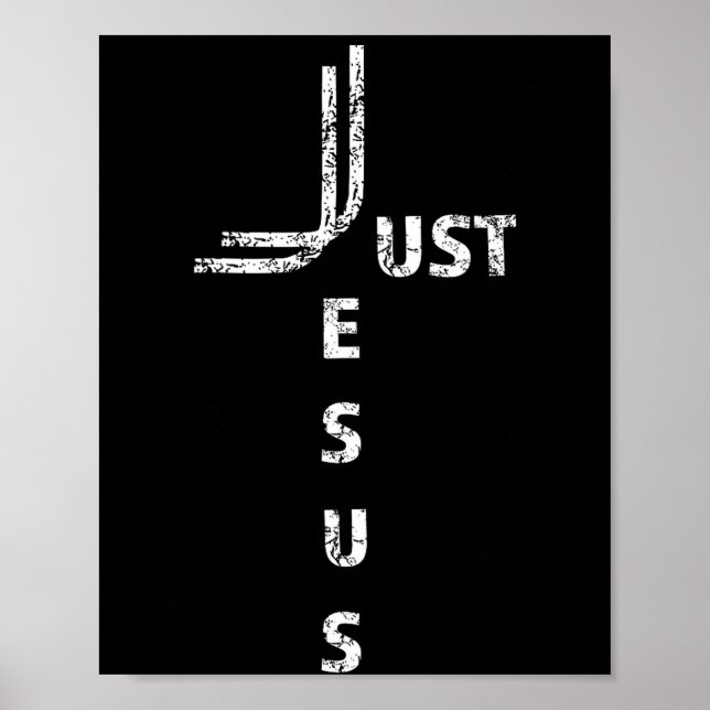Poster Just Jesus Minimal Cross Back Design For Christian (Devant)