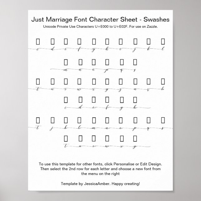 Poster Just Marriage Font Character Sheet Alternates (Devant)