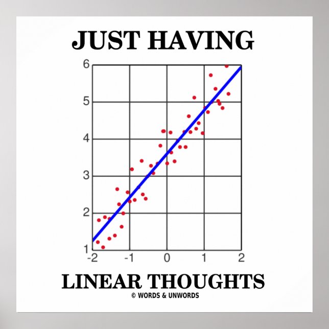 Poster Juste avoir des pensées linéaires Statistiques Rég (Devant)
