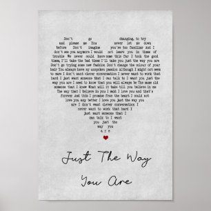 Poster Juste Comme Vous Êtes Grey Heart Chanson Lyrique I
