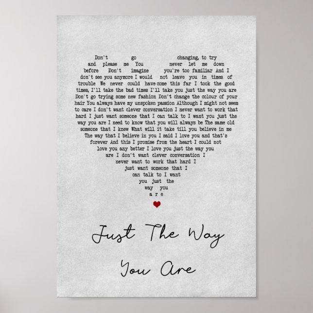 Poster Juste Comme Vous Êtes Grey Heart Chanson Lyrique I (Devant)