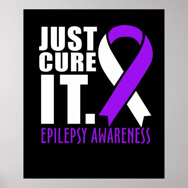 Poster Juste Cure It Epilepsy Awareness Ribbon (Devant)