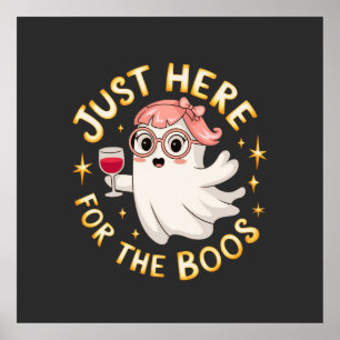 Poster Juste ici pour les Boos - Drôle Halloween Ghost