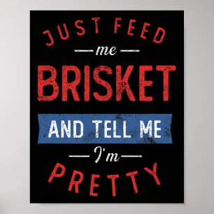 Poster Juste Me Nourrir Brisket Bbq Lover Fumeur Pitmaste
