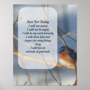 Poster Juste pour aujourd'hui Bluebird Inspiration