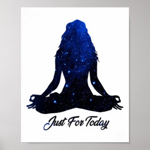 Poster Juste pour aujourd'hui Méditation Sérénité Yoga Aa
