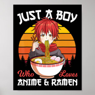 Poster Juste Un Garçon Qui Aime Anime Et Ramen Otak Japon