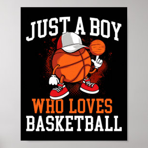 Poster Juste Un Garçon Qui Aime Bysketbyll - Joueur Hoops