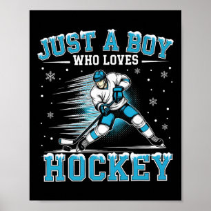 Poster Juste un garçon qui aime joueur de hockey sur glac