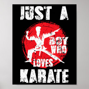 Poster Juste Un Garçon Qui Aime Karate Drôle Dire Martial