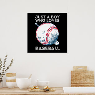 Poster Juste un garçon qui aime le baseball