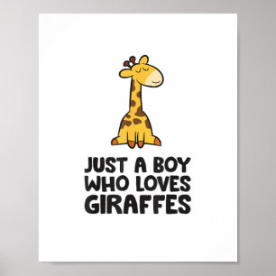 Poster Juste un garçon qui aime les girafes