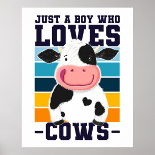 Poster Juste Un Garçon Qui Aime Les Vaches