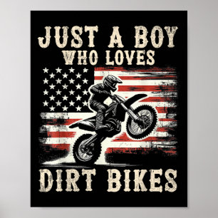 Poster Juste Un Garçon Qui Aime Les Vélos Tout-Terrain Dr