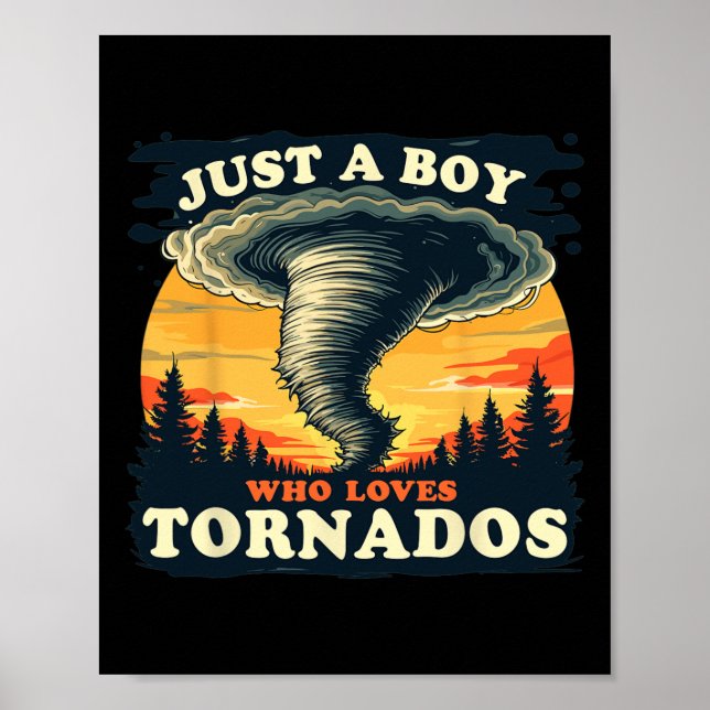 Poster Juste Un Garçon Qui Aime Tornados Météorologie Tem (Devant)