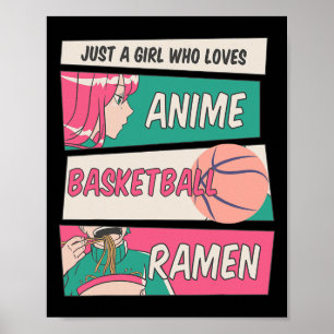 Poster Juste Une Fille Qui Aime Anime Basketball Ramen Ka