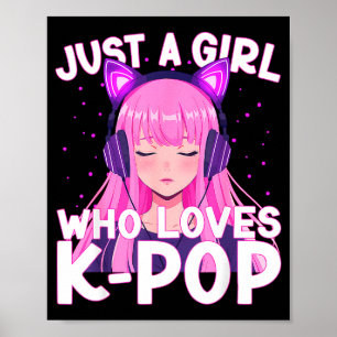 Poster Juste une fille qui aime écouter K-p Coréen mignon