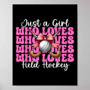 Poster Juste une fille qui aime fille coquette de hockey 