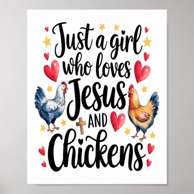 Poster Juste Une Fille Qui Aime Jésus Et Poulet Agritouri (Devant)