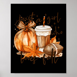 Poster Juste Une Fille Qui Aime L'automne Citrouille Cosy