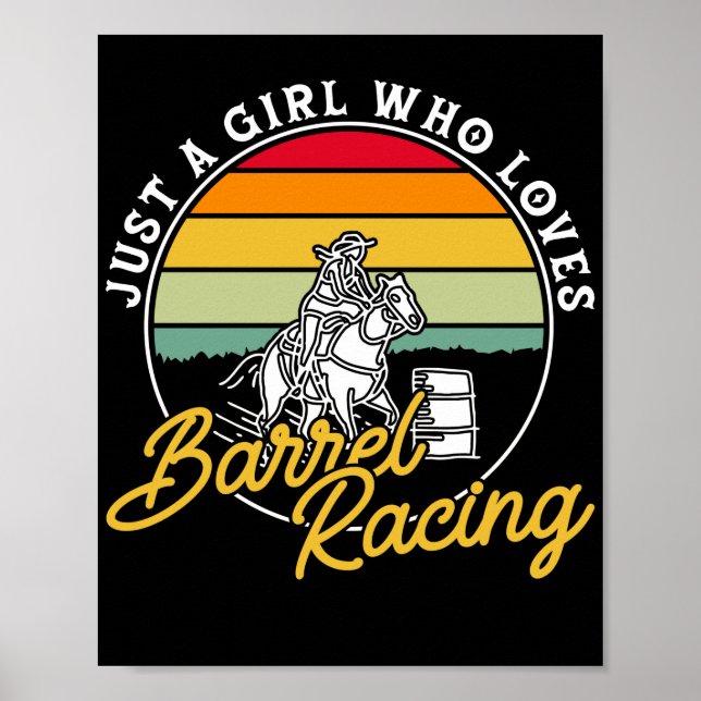 Poster Juste Une Fille Qui Aime Le Barrel Racing Cheval É (Devant)