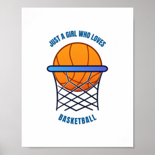 Poster juste une fille qui aime le basket-ball