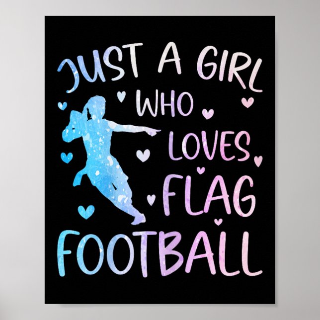 Poster Juste Une Fille Qui Aime Le Drapeau Football Drôle (Devant)