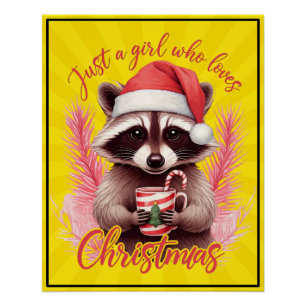 Poster Juste une fille qui aime le Raton laveur de Noël-7