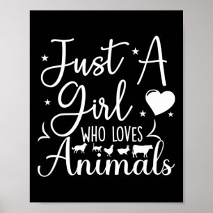 Poster Juste une fille qui aime les animaux Chien Chat Va