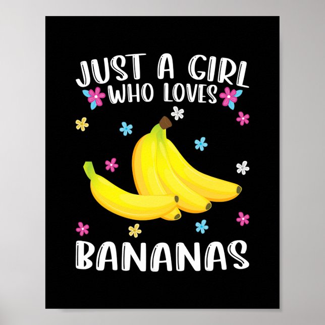 Poster Juste Une Fille Qui Aime Les Bananes Mignonnes Amo (Devant)