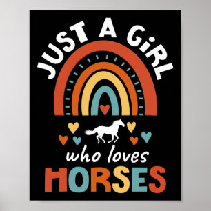 Poster Juste Une Fille Qui Aime Les Chevaux À Cheval Pour