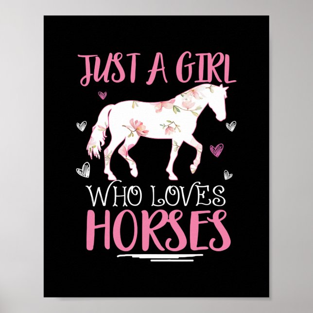Poster Juste une fille qui aime les chevaux amusants Chev (Devant)